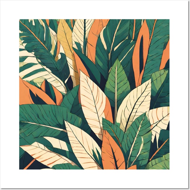 Tropical leaves forming a compact bush Wall Art by Studio468